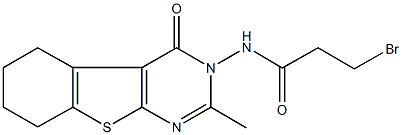 3-bromo-N-(2-methyl-4-oxo-5,6,7,8-tetrahydro[1]benzothieno[2,3-d]pyrimidin-3(4H)-yl)propanamide Structure