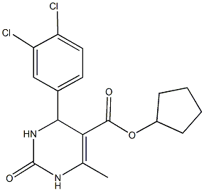 cyclopentyl 4-(3,4-dichlorophenyl)-6-methyl-2-oxo-1,2,3,4-tetrahydropyrimidine-5-carboxylate Structure