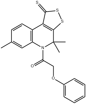 296272-32-7 4,4,7-trimethyl-5-(phenoxyacetyl)-4,5-dihydro-1H-[1,2]dithiolo[3,4-c]quinoline-1-thione