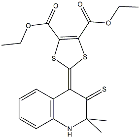 diethyl 2-(2,2-dimethyl-3-thioxo-2,3-dihydro-4(1H)-quinolinylidene)-1,3-dithiole-4,5-dicarboxylate 结构式