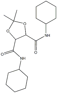 N~4~,N~5~-dicyclohexyl-2,2-dimethyl-1,3-dioxolane-4,5-dicarboxamide,296279-80-6,结构式