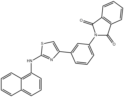 2-{3-[2-(1-naphthylamino)-1,3-thiazol-4-yl]phenyl}-1H-isoindole-1,3(2H)-dione Struktur