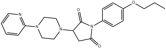 1-(4-propoxyphenyl)-3-[4-(2-pyridinyl)-1-piperazinyl]-2,5-pyrrolidinedione 化学構造式