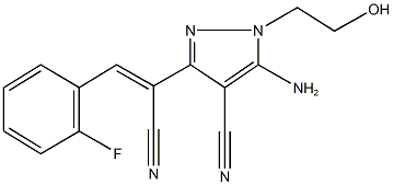 296770-53-1 5-amino-3-[1-cyano-2-(2-fluorophenyl)vinyl]-1-(2-hydroxyethyl)-1H-pyrazole-4-carbonitrile