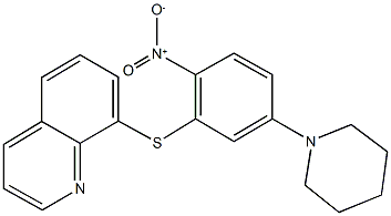 8-{[2-nitro-5-(1-piperidinyl)phenyl]sulfanyl}quinoline 化学構造式