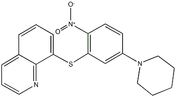 8-{[2-nitro-5-(1-piperidinyl)phenyl]sulfanyl}quinoline,296771-16-9,结构式