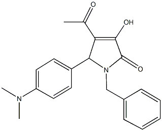 4-acetyl-1-benzyl-5-[4-(dimethylamino)phenyl]-3-hydroxy-1,5-dihydro-2H-pyrrol-2-one Struktur