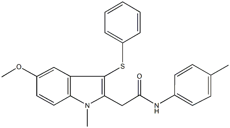 2-[5-methoxy-1-methyl-3-(phenylsulfanyl)-1H-indol-2-yl]-N-(4-methylphenyl)acetamide Structure