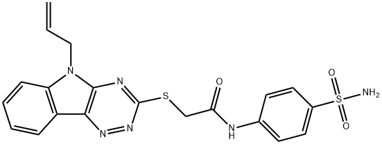 2-[(5-allyl-5H-[1,2,4]triazino[5,6-b]indol-3-yl)sulfanyl]-N-[4-(aminosulfonyl)phenyl]acetamide Struktur