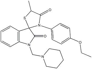 3'-(4-ethoxyphenyl)-5'-methyl-1-(4-piperdinylmethyl)-1,3-dihydrospiro(2H-indole-3,2'-[1,3]-thiazolidine)-2,4'-dione Struktur