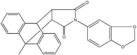 17-(1,3-benzodioxol-5-yl)-1-methyl-17-azapentacyclo[6.6.5.0~2,7~.0~9,14~.0~15,19~]nonadeca-2,4,6,9,11,13-hexaene-16,18-dione 化学構造式