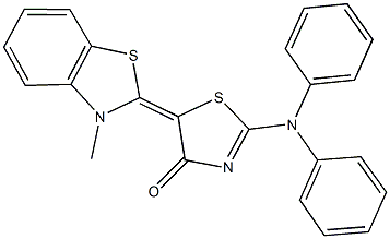 2-(diphenylamino)-5-(3-methyl-1,3-benzothiazol-2(3H)-ylidene)-1,3-thiazol-4(5H)-one 结构式