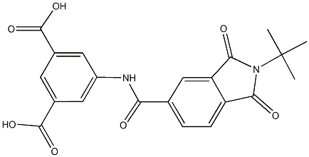5-{[(2-tert-butyl-1,3-dioxo-2,3-dihydro-1H-isoindol-5-yl)carbonyl]amino}isophthalic acid Structure