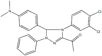 1-{4-(3,4-dichlorophenyl)-5-[4-(dimethylamino)phenyl]-1-phenyl-4,5-dihydro-1H-1,2,4-triazol-3-yl}ethanone Structure