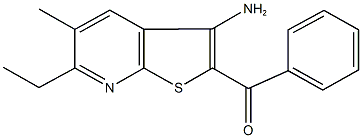 (3-amino-6-ethyl-5-methylthieno[2,3-b]pyridin-2-yl)(phenyl)methanone 结构式
