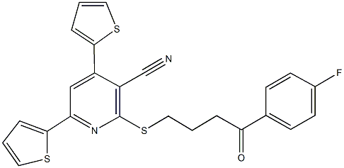 2-{[4-(4-fluorophenyl)-4-oxobutyl]sulfanyl}-4,6-di(2-thienyl)nicotinonitrile,296797-71-2,结构式