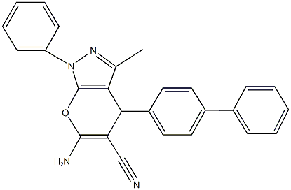 296798-08-8 6-amino-4-[1,1'-biphenyl]-4-yl-3-methyl-1-phenyl-1,4-dihydropyrano[2,3-c]pyrazole-5-carbonitrile