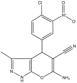 6-amino-4-{4-chloro-3-nitrophenyl}-3-methyl-1,4-dihydropyrano[2,3-c]pyrazole-5-carbonitrile|