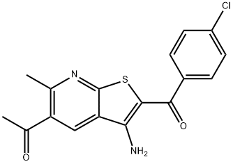 1-[3-amino-2-(4-chlorobenzoyl)-6-methylthieno[2,3-b]pyridin-5-yl]ethanone,296798-83-9,结构式