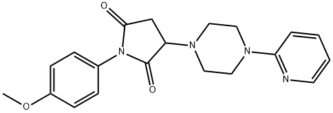 1-(4-methoxyphenyl)-3-[4-(2-pyridinyl)-1-piperazinyl]-2,5-pyrrolidinedione 化学構造式