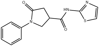 5-oxo-1-phenyl-N-(1,3-thiazol-2-yl)-3-pyrrolidinecarboxamide Structure