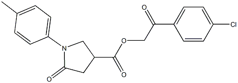 2-(4-chlorophenyl)-2-oxoethyl 1-(4-methylphenyl)-5-oxo-3-pyrrolidinecarboxylate Struktur