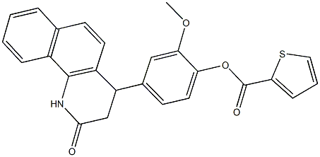 2-methoxy-4-(2-oxo-1,2,3,4-tetrahydrobenzo[h]quinolin-4-yl)phenyl 2-thiophenecarboxylate Structure