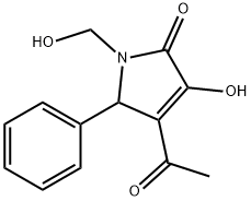 4-acetyl-3-hydroxy-1-(hydroxymethyl)-5-phenyl-1,5-dihydro-2H-pyrrol-2-one Struktur