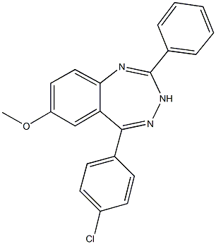 5-(4-chlorophenyl)-2-phenyl-3H-1,3,4-benzotriazepin-7-yl methyl ether,296889-17-3,结构式