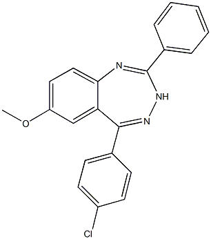 5-(4-chlorophenyl)-2-phenyl-3H-1,3,4-benzotriazepin-7-yl methyl ether Structure