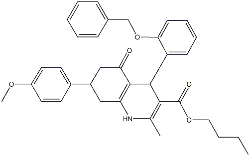 butyl 4-[2-(benzyloxy)phenyl]-7-(4-methoxyphenyl)-2-methyl-5-oxo-1,4,5,6,7,8-hexahydro-3-quinolinecarboxylate Structure