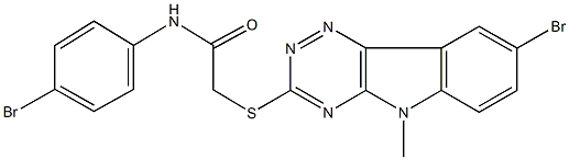 2-[(8-bromo-5-methyl-5H-[1,2,4]triazino[5,6-b]indol-3-yl)sulfanyl]-N-(4-bromophenyl)acetamide|