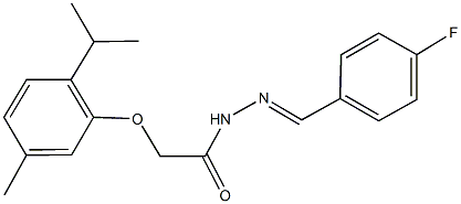 N'-(4-fluorobenzylidene)-2-(2-isopropyl-5-methylphenoxy)acetohydrazide Struktur
