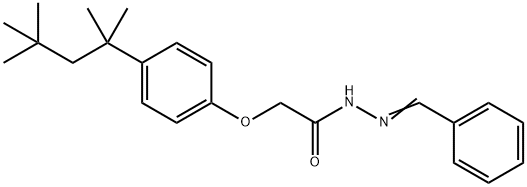 N'-benzylidene-2-[4-(1,1,3,3-tetramethylbutyl)phenoxy]acetohydrazide Structure