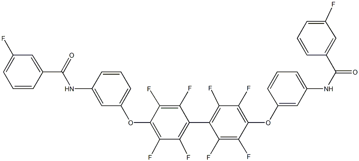 3-fluoro-N-{3-[(2,2',3,3',5,5',6,6'-octafluoro-4'-{3-[(3-fluorobenzoyl)amino]phenoxy}[1,1'-biphenyl]-4-yl)oxy]phenyl}benzamide Struktur