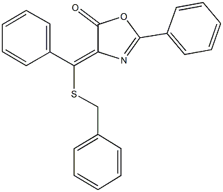 4-[(benzylsulfanyl)(phenyl)methylene]-2-phenyl-1,3-oxazol-5(4H)-one Structure