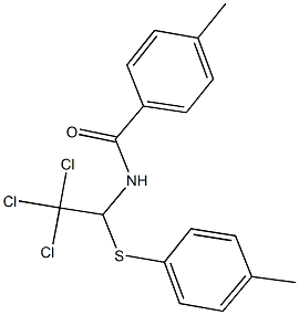 4-methyl-N-{2,2,2-trichloro-1-[(4-methylphenyl)sulfanyl]ethyl}benzamide Struktur