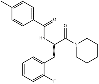 N-[2-(2-fluorophenyl)-1-(1-piperidinylcarbonyl)vinyl]-4-methylbenzamide 结构式