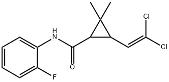 3-(2,2-dichlorovinyl)-N-(2-fluorophenyl)-2,2-dimethylcyclopropanecarboxamide 化学構造式