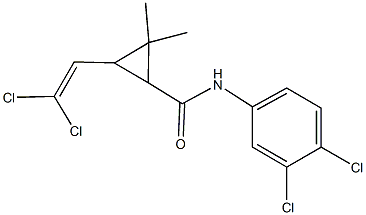 N-(3,4-dichlorophenyl)-3-(2,2-dichlorovinyl)-2,2-dimethylcyclopropanecarboxamide 化学構造式