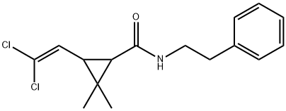 3-(2,2-dichloroethenyl)-2,2-dimethyl-N-(2-phenylethyl)cyclopropanecarboxamide 化学構造式