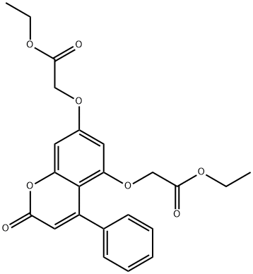 ethyl {[5-(2-ethoxy-2-oxoethoxy)-2-oxo-4-phenyl-2H-chromen-7-yl]oxy}acetate Struktur