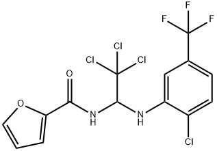 N-{2,2,2-trichloro-1-[2-chloro-5-(trifluoromethyl)anilino]ethyl}-2-furamide Struktur