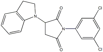 1-(3,5-dichlorophenyl)-3-(2,3-dihydro-1H-indol-1-yl)-2,5-pyrrolidinedione Struktur