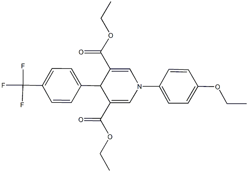 diethyl 1-(4-ethoxyphenyl)-4-[4-(trifluoromethyl)phenyl]-1,4-dihydropyridine-3,5-dicarboxylate,297157-53-0,结构式
