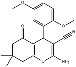 297162-36-8 2-amino-4-(2,5-dimethoxyphenyl)-7,7-dimethyl-5-oxo-5,6,7,8-tetrahydro-4H-chromene-3-carbonitrile