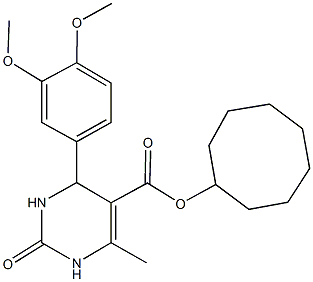 cyclooctyl 4-[3,4-bis(methyloxy)phenyl]-6-methyl-2-oxo-1,2,3,4-tetrahydropyrimidine-5-carboxylate 结构式