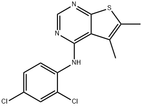 N-(2,4-dichlorophenyl)-N-(5,6-dimethylthieno[2,3-d]pyrimidin-4-yl)amine,297743-99-8,结构式