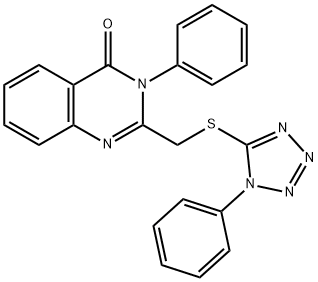3-phenyl-2-{[(1-phenyl-1H-tetraazol-5-yl)sulfanyl]methyl}-4(3H)-quinazolinone Struktur