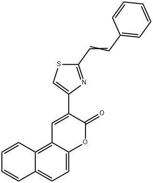 2-[2-(2-phenylvinyl)-1,3-thiazol-4-yl]-3H-benzo[f]chromen-3-one Structure